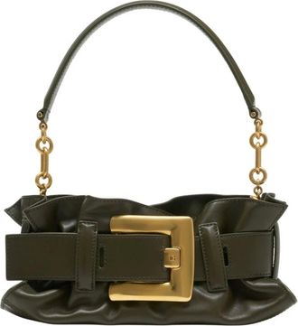 Balmain Shoulder Bags, female, Green, Size: ONE SIZE Anthem Mini Shoulder Bag