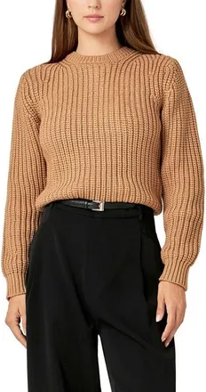 English Factory Crewneck Crop Sweater in Camel at Nordstrom, Size X-Small