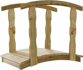 vidaXL Ponte da Giardino con Ringhiera in Massello di Pino Impregnato vidaXL