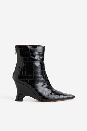 H&M Stiefeletten mit spitzem Absatz - Schwarz