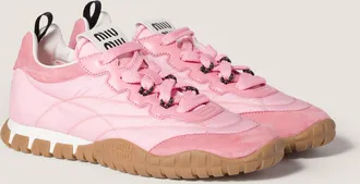 Miu Miu Tyre technical fabric and suede sneakers