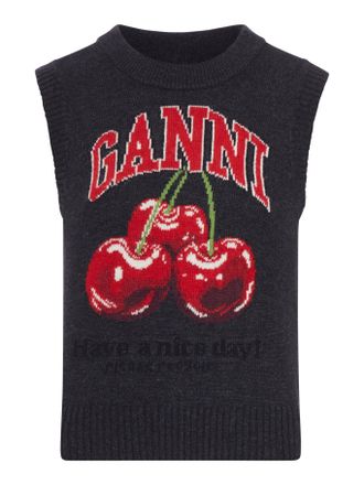 Ganni GRAPHIC WOOL VEST - Ganni - Woman