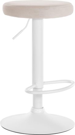 Clp Clp - Taburete De Bar Ponte Tapizado En Terciopelo Crema Blanco