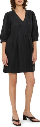 Michael Stars Brielle Linen Blend Minidress in Black at Nordstrom, Size X-Small