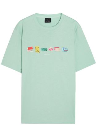 Paul Smith In A Row Printed Cotton T-shirt - Green - XL