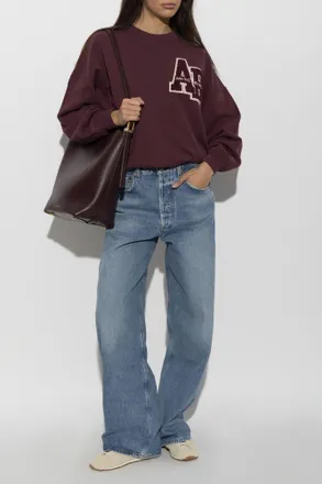 Anine Bing Miles Sweatshirt, Womens, Burgundy