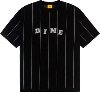 Dime striped logo-detail sweater - Black