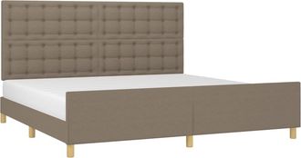 vidaXL Cama Sin Colch&oacute;n Tela Gris Taupe 200x200 Cm Vidaxl