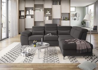 Sit&more Ecksofa &raquo;Cabrio L-Form, B: 274 cm, mit Sitztiefen-, Arm- & Kopfteilverstellung&laquo; 3 Nierenkissen, Federkern, optional Bettfunktion und Stauraum