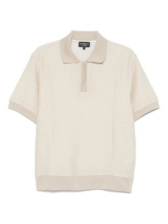 Emporio Armani knitted polo shirt - men - Cotton/Polyester - S - Neutrals
