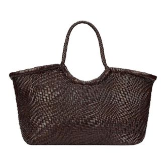 Dragon Diffusion Gevlochten Leren Shopper Tas - Dames - Tassen - Bruin - Maat: ONE Size