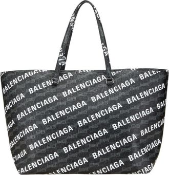 Balenciaga Black Pvc Leather Handbag Tote Bag (Pre-Owned)