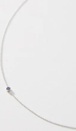 Maya Brenner Designs 14K White Gold Asymmetric Birthstone Necklace