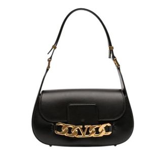 Valentino Pre-owned Vlogo Schoudertas - Dames - Pre-owned - Zwart - Maat: ONE Size Leer