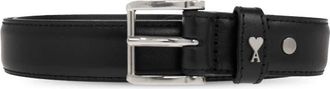 Ami Paris Paris Leren Riem - unisex - Riemen - Zwart - 105 CM - Leer - Accessoires