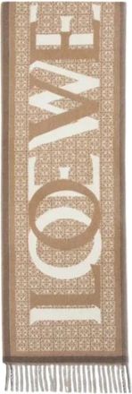 Loewe Jacquard Anagram Sjaal - Dames - Wintersjaals - Beige - ONE Size - Wol - Accessoires