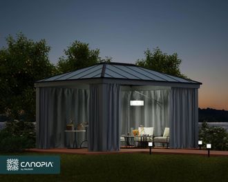 Palram Palram-canopia - Canopia Set De Cortinas Para Dallas 3.6x5 M Cenador Gris Oscuro