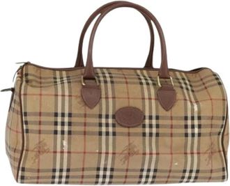 Burberry Pre-owned Vintage Boston Bag - Dames - Vintage Weekendtas - Beige - ONE Size - Vintage