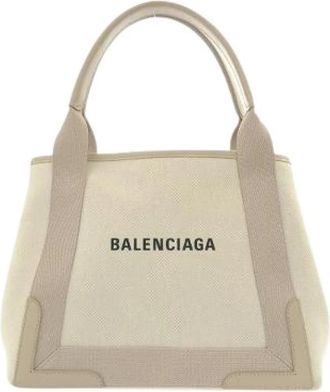 Balenciaga Pre-owned Navy Kabas Tas - Dames - Vintage Shopper - Beige - ONE Size - Leer - Vintage
