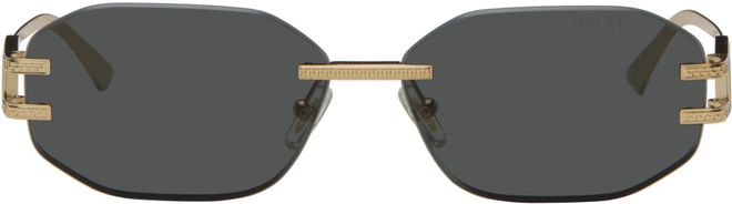 Versace Gold Damier Plaque Sunglasses from $332.00 - on Stylight