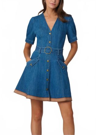 Shoshanna Payton Dress In Denim/neutral Multi