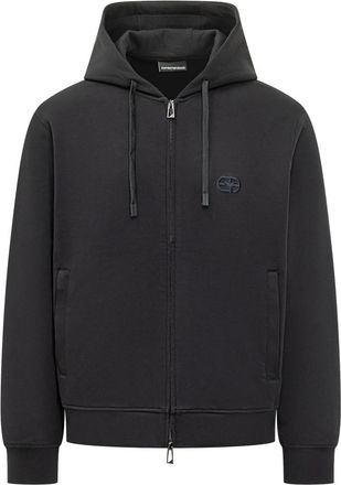 Emporio Armani Blue Solid Hood Sweatshirt