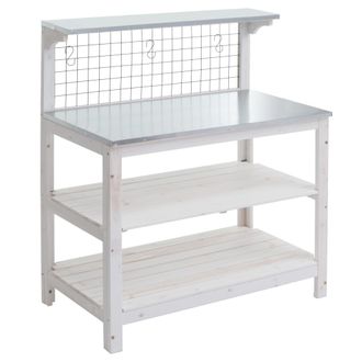 Hhg [nunca Usado] Mesa De Plantaci&oacute;n Hhg-151, Mesa De Jardiner&iacute;a Mesa Para Flores Estante Para Plantas, Tablero De Madera Galvanizada Con Certificado Mvg,