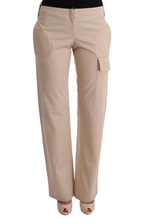 Ermanno Scervino Beige Cotton Wool Regular Fit Womens Pants