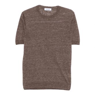 Gran Sasso Round-neck Knitwear, male, Brown, Size: S Paricollo Crew Neck