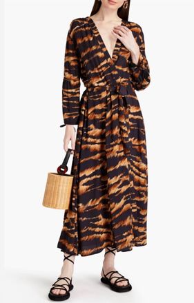Melissa Odabash Gabby Maxi Kaftan Dress In Tiger Print