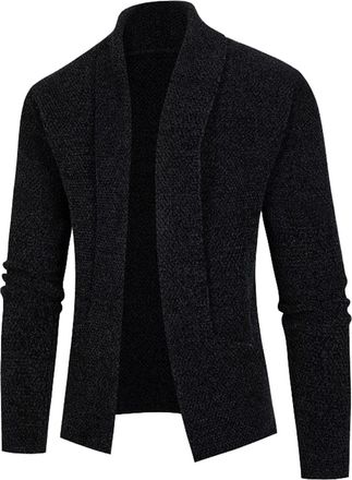 Generic Mens Shawl Collar Cardigan Sweater Mens Cardigan Sweater Slim Fit Button Up Knitwear Buttons Closure Jumper Slim Fit Cable Knit Button Up Cotton Sweat