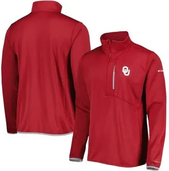 Columbia Mens Columbia Crimson Oklahoma Sooners Park View Omni-Wick Half-Zip Top at Nordstrom, Size Medium