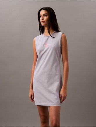 Calvin Klein Jeans Calvin Klein Womens Monogram Logo Sleeveless T-Shirt Dress - Grey - XS