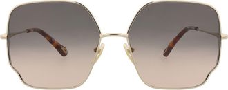 Chlo&eacute; 60mm Butterfly Sunglasses in Gold Gold Brown at Nordstrom Rack