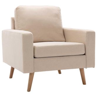 vidaXL Sill&oacute;n De Tela Color Crema Vidaxl