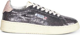 Autry Purple Sequin Lace-Up Trainers