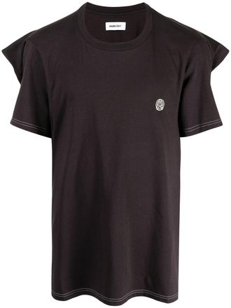 AMBUSH panel-detail T-shirt - men - Cotton - S - Brown