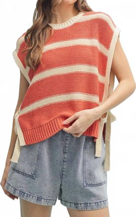 Wishlist Sweater Vest With Side Ties In Orange