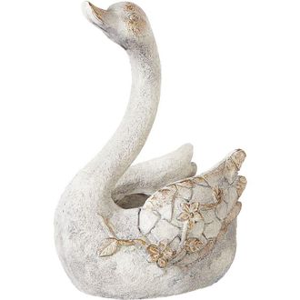 Beliani Beliani - Figura Decorativa Mgo Cisne Decoraci&oacute;n De Jard&iacute;n Interior Exterior Blanco Gruffy