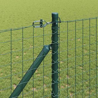 Berkfield Home Versatile Fence Posts Set with Spike Set of 14 Green Metal