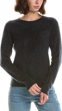 Sofiacashmere Sofiacashmere Brushed Jersey Crewneck 100% Cashmere Sweater