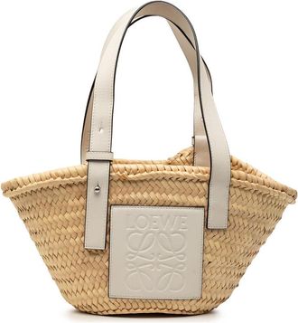 Loewe Pre-owned Loewe Small Raffia Anagram Basket Tote Ladies 412119