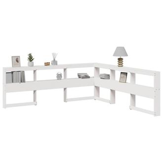 Berkfield Home Bookcase Headboard L-Shaped White 180 cm Solid Wood Pine
