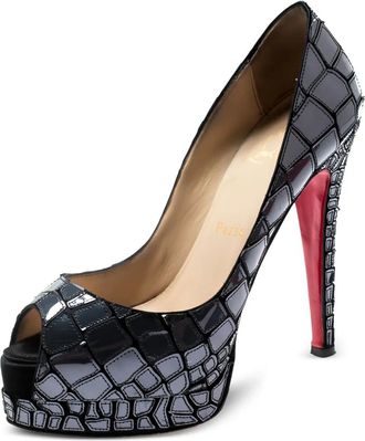 Christian Louboutin Pumps effetto coccodrillo 130mm - Grigio