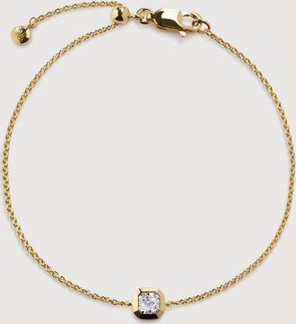 Monica Vinader Gold Asscher Diamond Chain Bracelet Lab Grown Diamond
