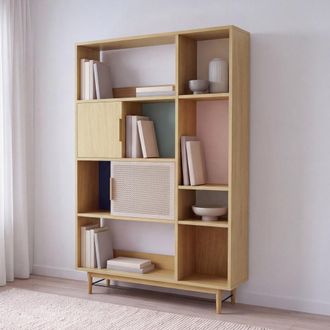 Maisons du monde Librer&iacute;a con 2 puertas y compartimentos multicolores
