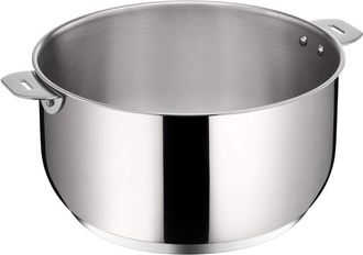 Lagostina Salvaspazio Casseruola in Acciaio Inox 18/10 &oslash; 24 cm, Pentola Induzione, Gas e Forno fino a 250 &deg;c, Impilabile e Facile da Riporre, Fondo Lagotherm 3