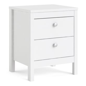 Furniture To Go Madrid Bedside Table 2 Drawers in White