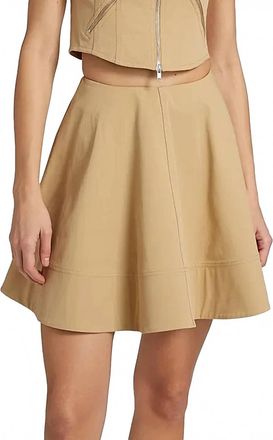 A.L.C. Ella Stretch Cotton Mini Skirt In Desert Beige