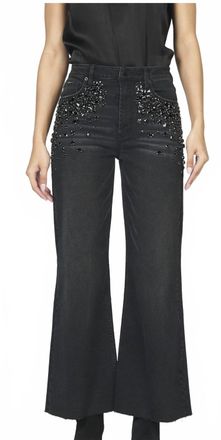 Dear John Denim Fiona Wide Leg Sparkle Jeans In Black